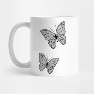 Silver Glitter Butterflies Mug